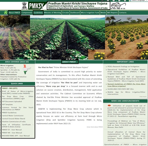 PM Krishi Sinchai Yojana